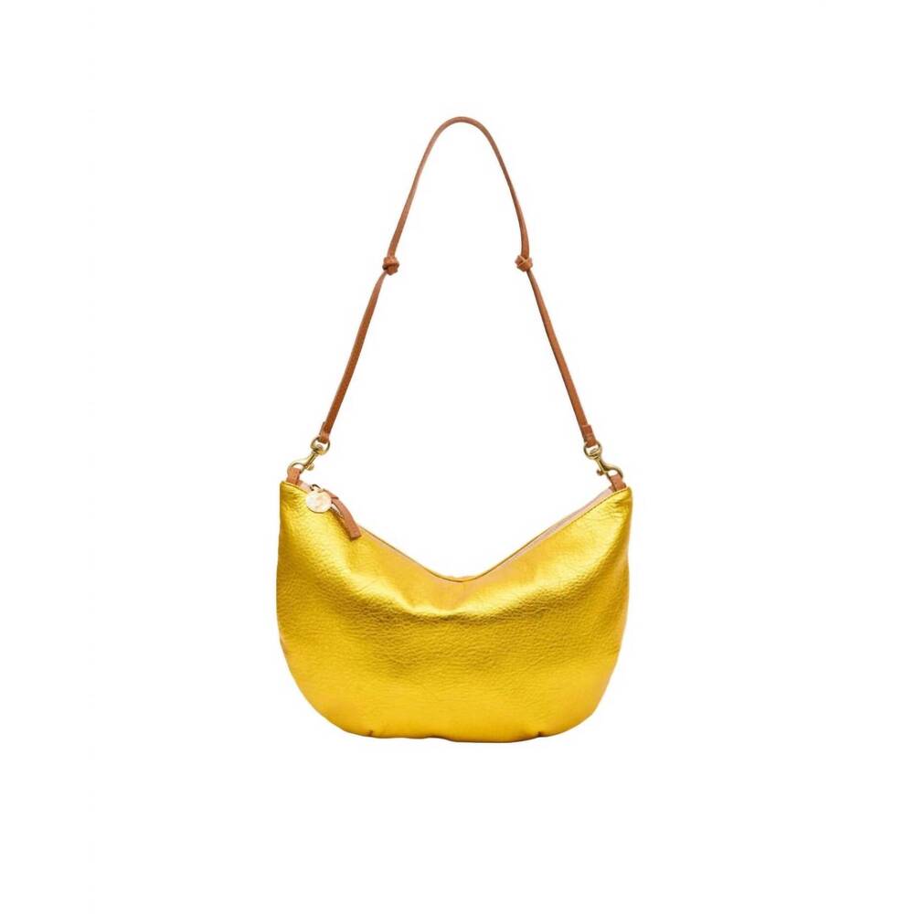 NEW CLARE V. lune shoulder handbag in yellow gold